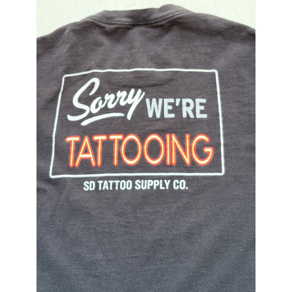 Men's San Diego Tattoo T-Shirt Black Logo XL Supply Ink Street Art Rock City